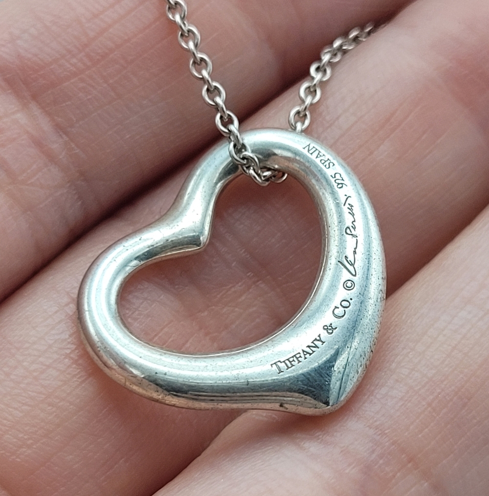 Tiffany & Co. Open Heart Sterling Silver Necklace